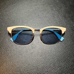 Authentic Fendi Sunglasses with Case - Ivory and Blue